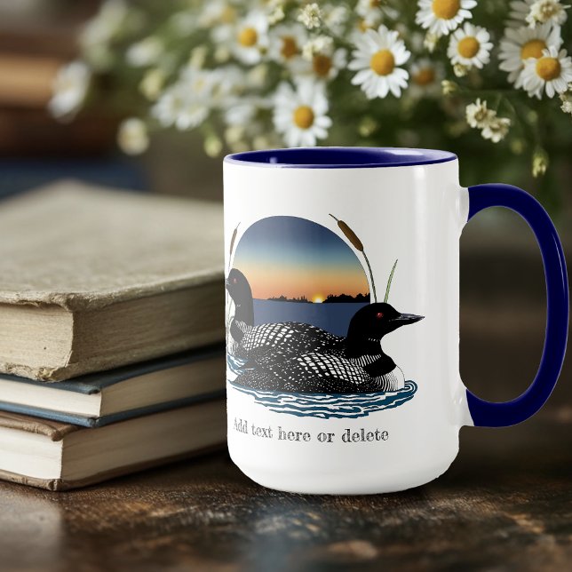 Loon Couple Sunset Blue Mug (Creator Uploaded)
