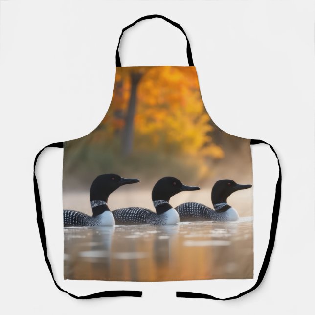 Loon Family in Autumn Apron (Front)