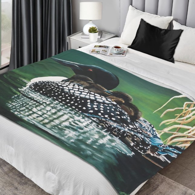 Loon Family Outing Fleece Blanket (Creator Uploaded)