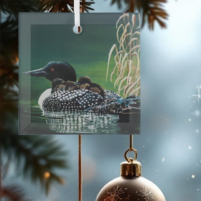 Loon Family Outing Glass Tree Decoration (Creator Uploaded)