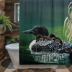 Loon Family Outing Shower Curtain