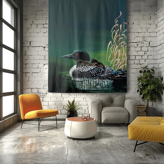 Loon Family Outing Tapestry (Creator Uploaded)