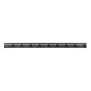 Loon feather print ribbon wabanaki double curve satin ribbon