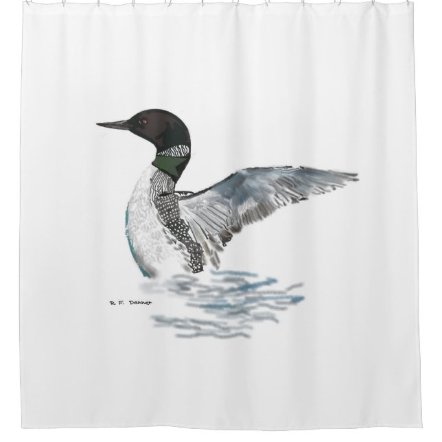 Loon flexing shower curtain (Front)
