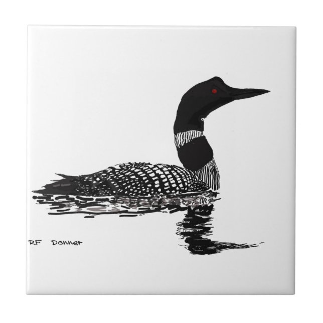 Loon hand drawn set piece tile (Front)