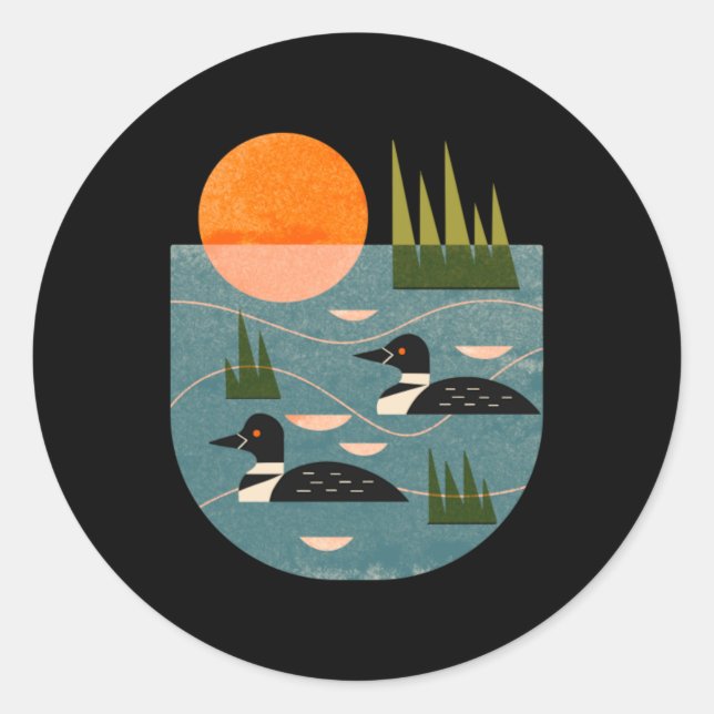 Loon Lake Classic Round Sticker (Front)