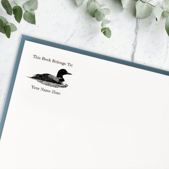 Loon Lake Life Cabin Bookplate Rubber Stamp (Creator Uploaded)