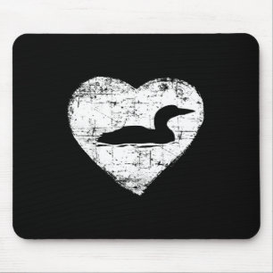 Loon Love Loons Heart Lake Shirt Mouse Pad