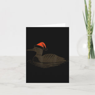 Loon Lover Santa Hat Christmas Bird Watching Xmas  Card