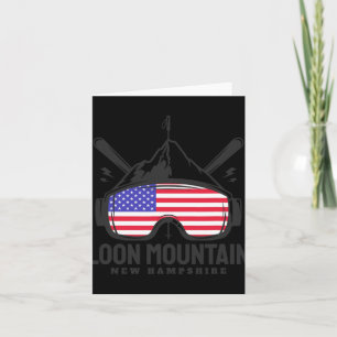 Loon Mountain New Hampshire Usa Ski Retro Skiing  Card