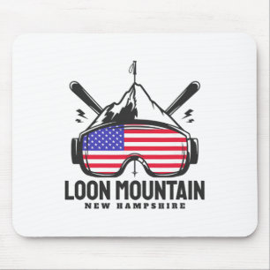 Loon Mountain New Hampshire Usa Ski Retro Skiing Mouse Pad