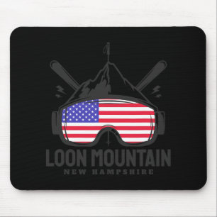 Loon Mountain New Hampshire Usa Ski Retro Skiing  Mouse Pad
