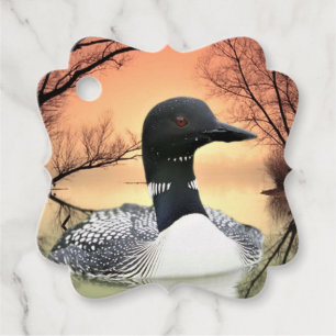 Loon On Lake Loon Reflections Call Of The Loon Favour Tags