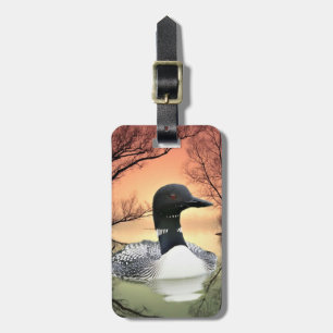 Loon On Lake Loon Reflections Call Of The Loon Luggage Tag