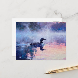 Loon on the Lake Watercolor Postcard