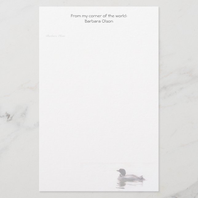 Loon paper: stationery (Front)