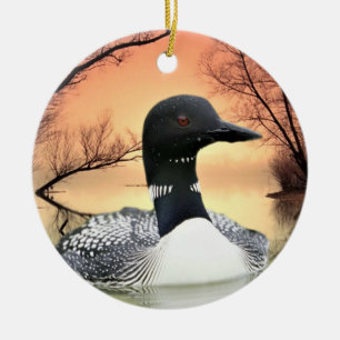 Loon Reflections Ceramic Tree Decoration