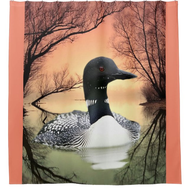Loon Reflections Shower Curtain (Front)