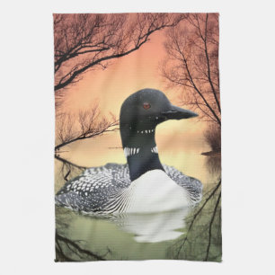 Loon Reflections Tea Towel