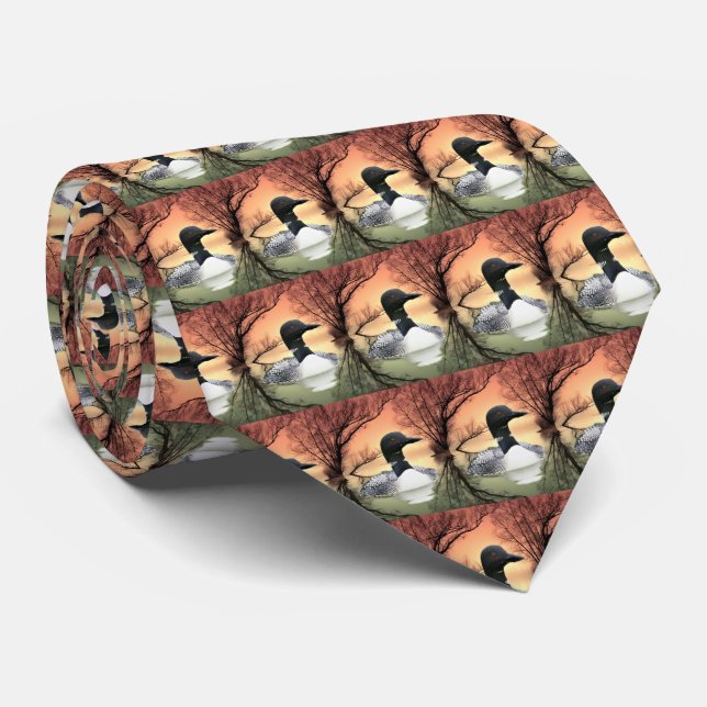 Loon Reflections Tie (Rolled)
