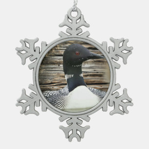 Loon Snowflake Pewter Christmas Ornament