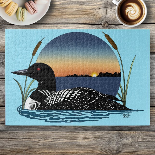 Loon Sunset Blue Jigsaw Puzzle (Creator Uploaded)