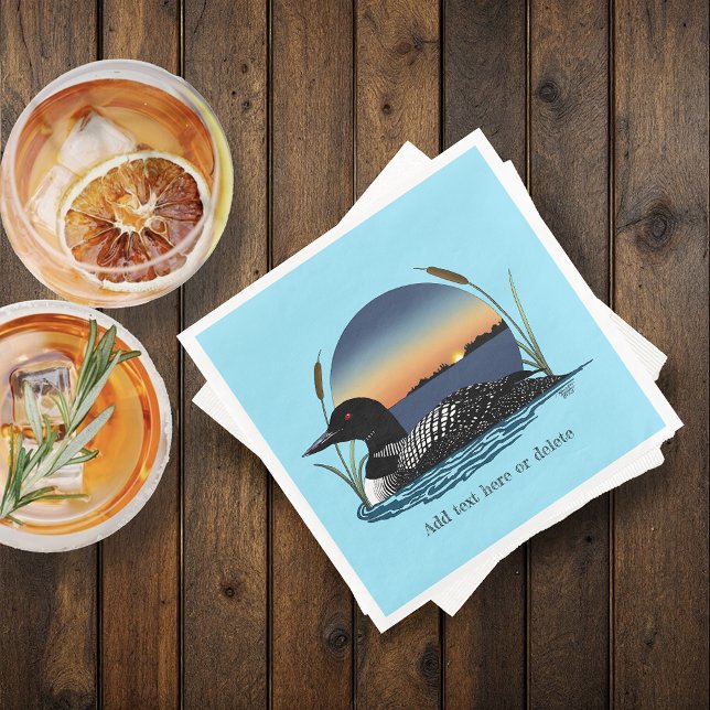 Loon Sunset Blue Napkin (Creator Uploaded)