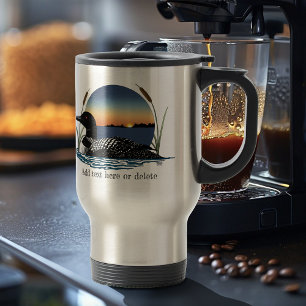 Loon Sunset Blue Travel Mug