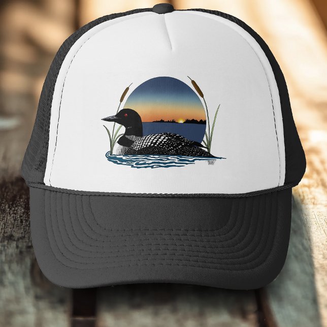 Loon Sunset Blue Trucker Hat (Creator Uploaded)