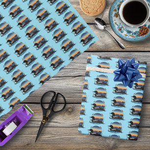 Loon Sunset Blue Wrapping Paper