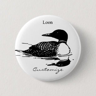 Loon Swimming Bird Art Thunder_Cove 6 Cm Round Badge