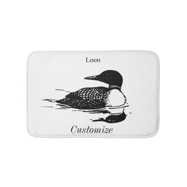 Loon Swimming Bird Art Thunder_Cove Bath Mat (Front)