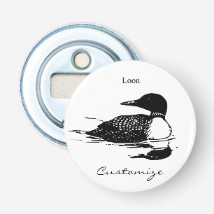 Loon Swimming Bird Art Thunder_Cove Bottle Opener