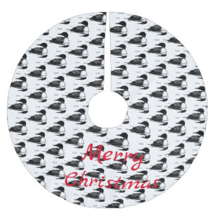 Loon Swimming Bird Art Thunder_Cove Brushed Polyester Tree Skirt