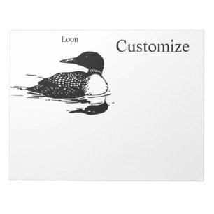 Loon Swimming Bird Art Thunder_Cove  Notepad