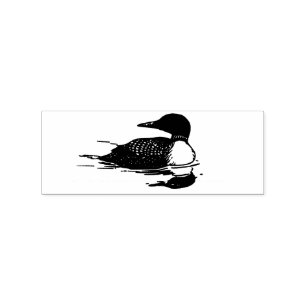 Loon Swimming Bird Art Thunder_Cove Rubber Stamp