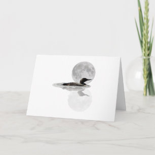 Loon Swims In The Moonlight Greeting Card