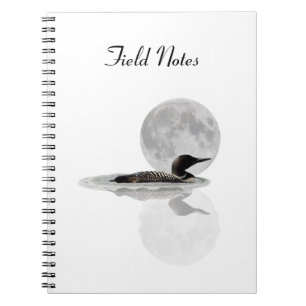 Loon Swims In The Moonlight Spiral Notebook