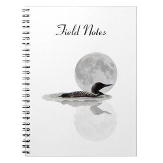 Loon Swims In The Moonlight Spiral Notebook