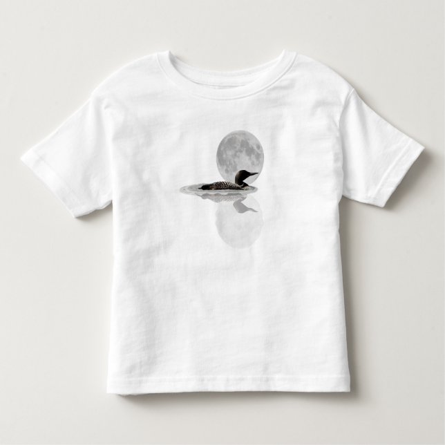 Loon Swims In The Moonlight Toddler T-Shirt (Front)