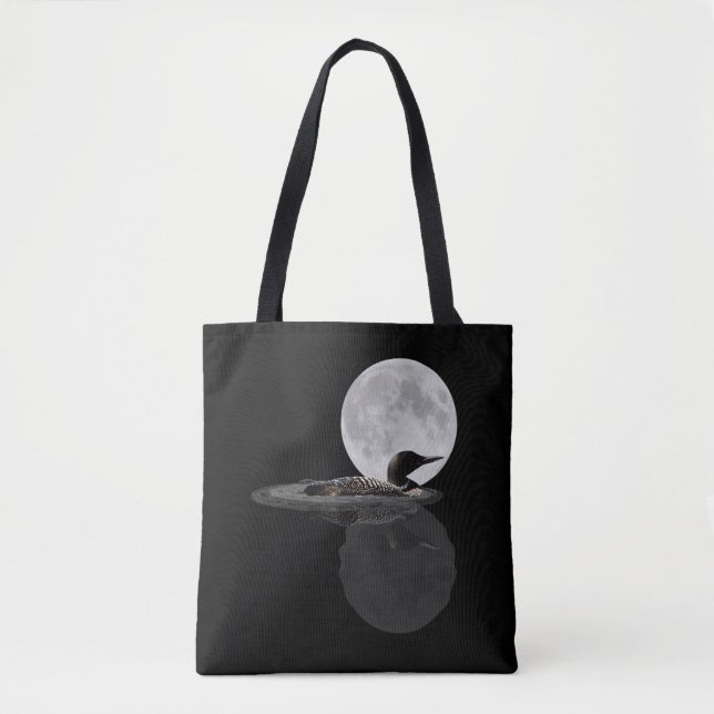 Loon Swims In The Moonlight Tote Bag (Front)
