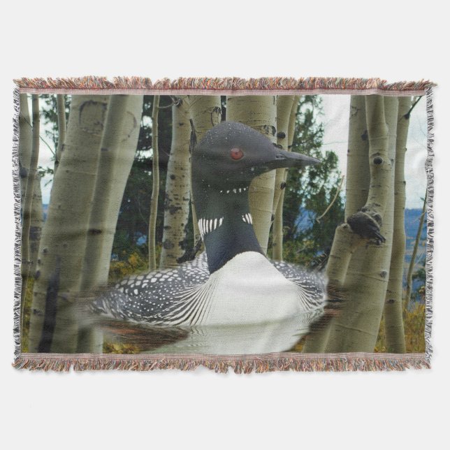 Loon Wilderness Throw Blanket (Front)