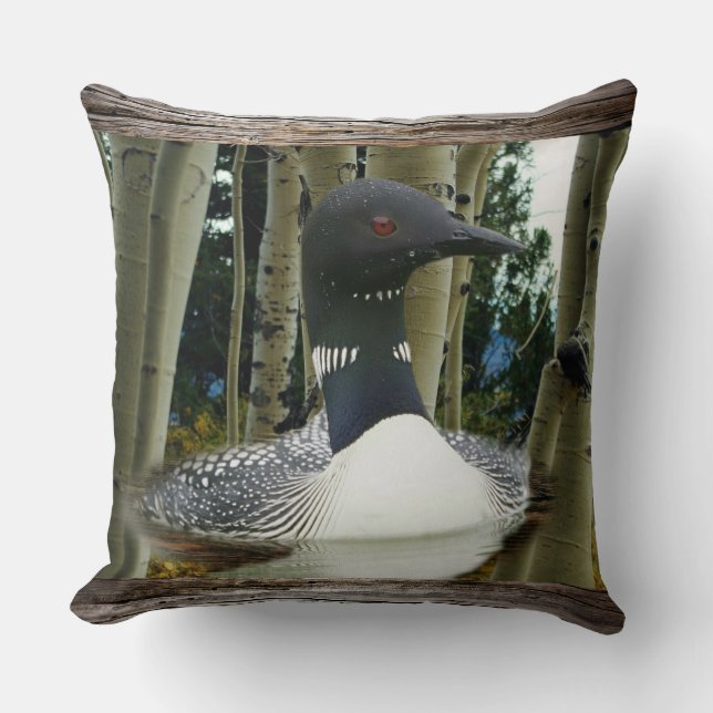 Loon Wilderness Throw Pillow (Front)