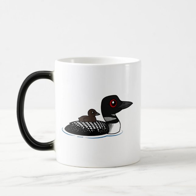 Loon with chick magic mug (Left)