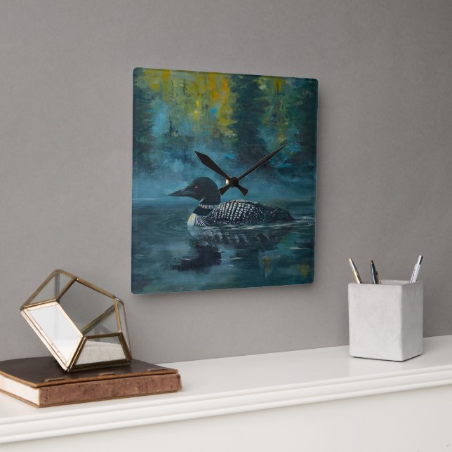 Loonell - Loon Duck Square Wall Clock (Office)