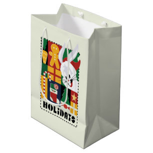LOONEY TUNES™ BUGS BUNNY™ Holidays Badge Medium Gift Bag