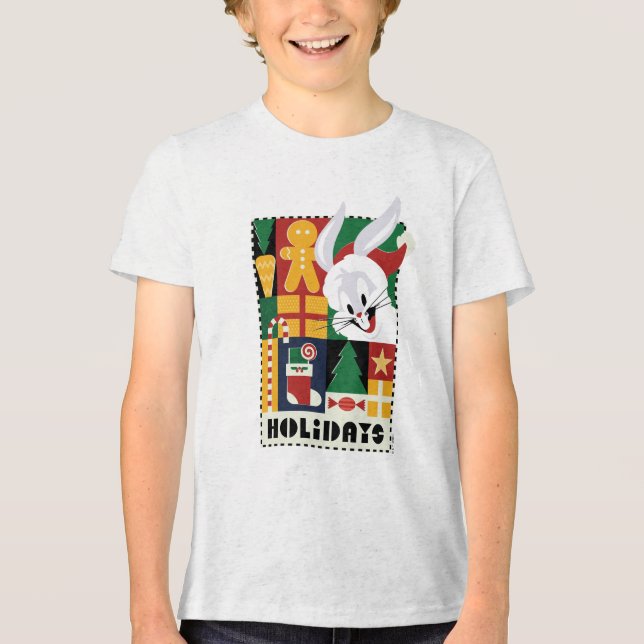 LOONEY TUNES™ BUGS BUNNY™ Holidays Badge Tri-Blend Shirt (Front)