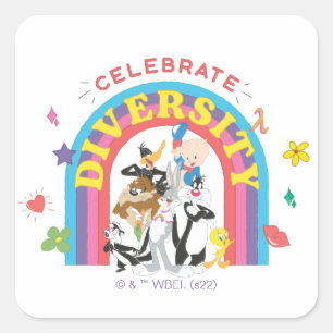 LOONEY TUNES™ - Celebrate Diversity Pride Rainbow Square Sticker