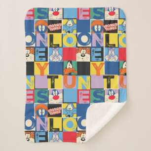 LOONEY TUNES™ Character Checker Blocks Sherpa Blanket