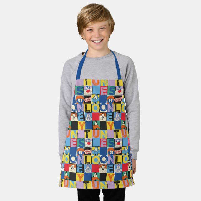 LOONEY TUNES™ Character Chequered Blocks Apron (Worn)